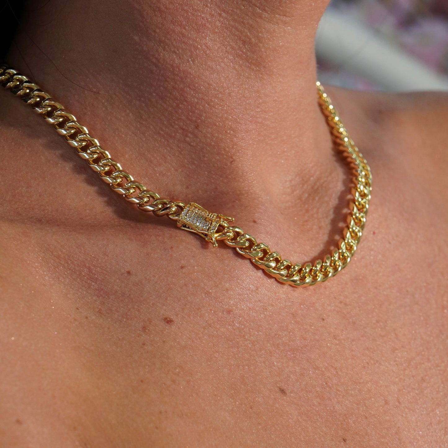 18 INCHES 8MM LINKS NECKLACE | 18K Gold Plated