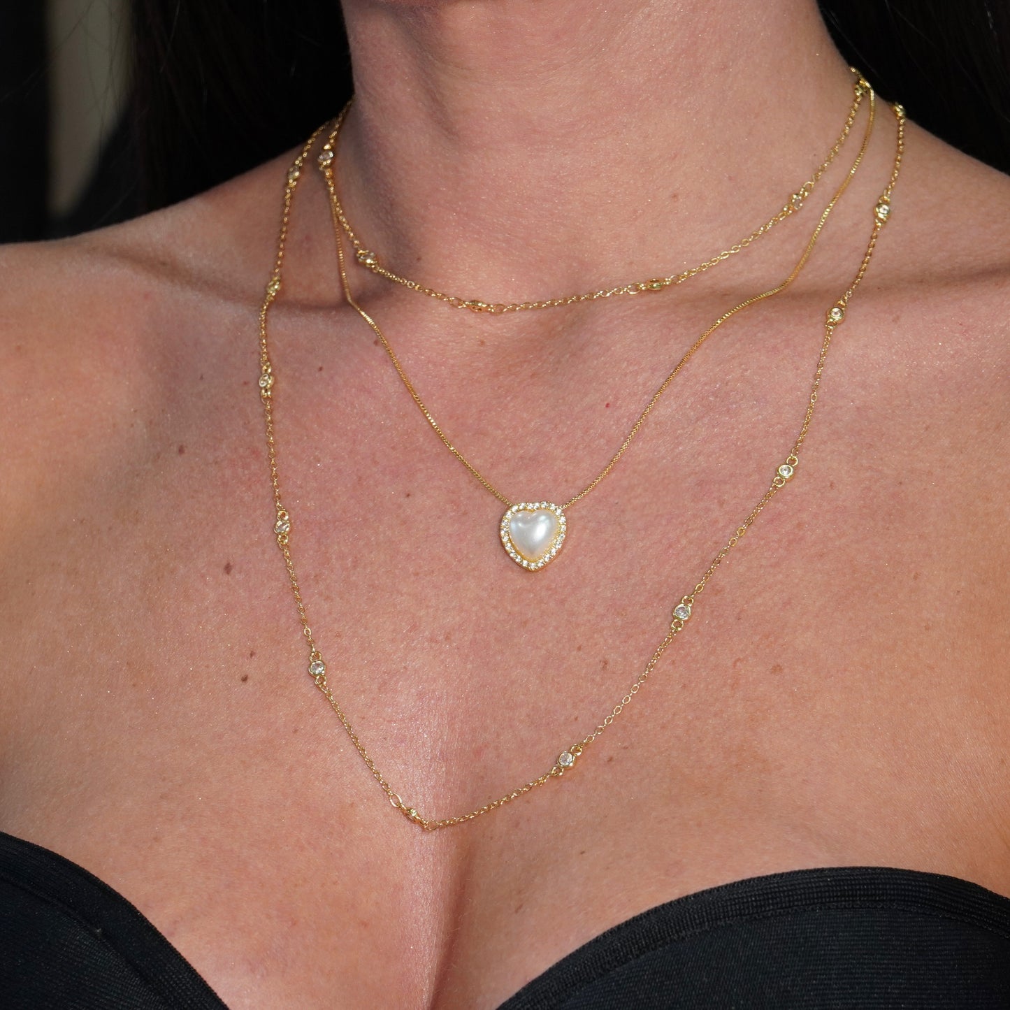 PEARL HEART NECKLACE | 18K Gold Plated