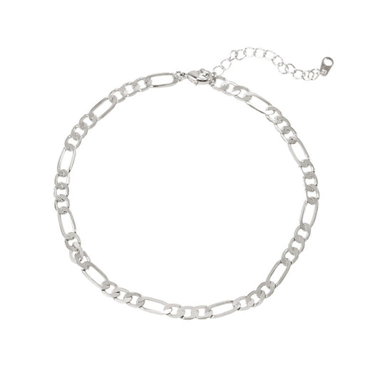 THICK ITALIAN ANKLET 4.5MM | White Rhodium Plated - DIY