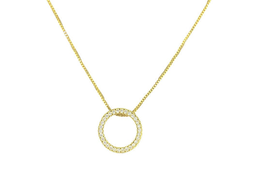 CIRCLE STUDDED NECKLACE | 18K Gold Plated