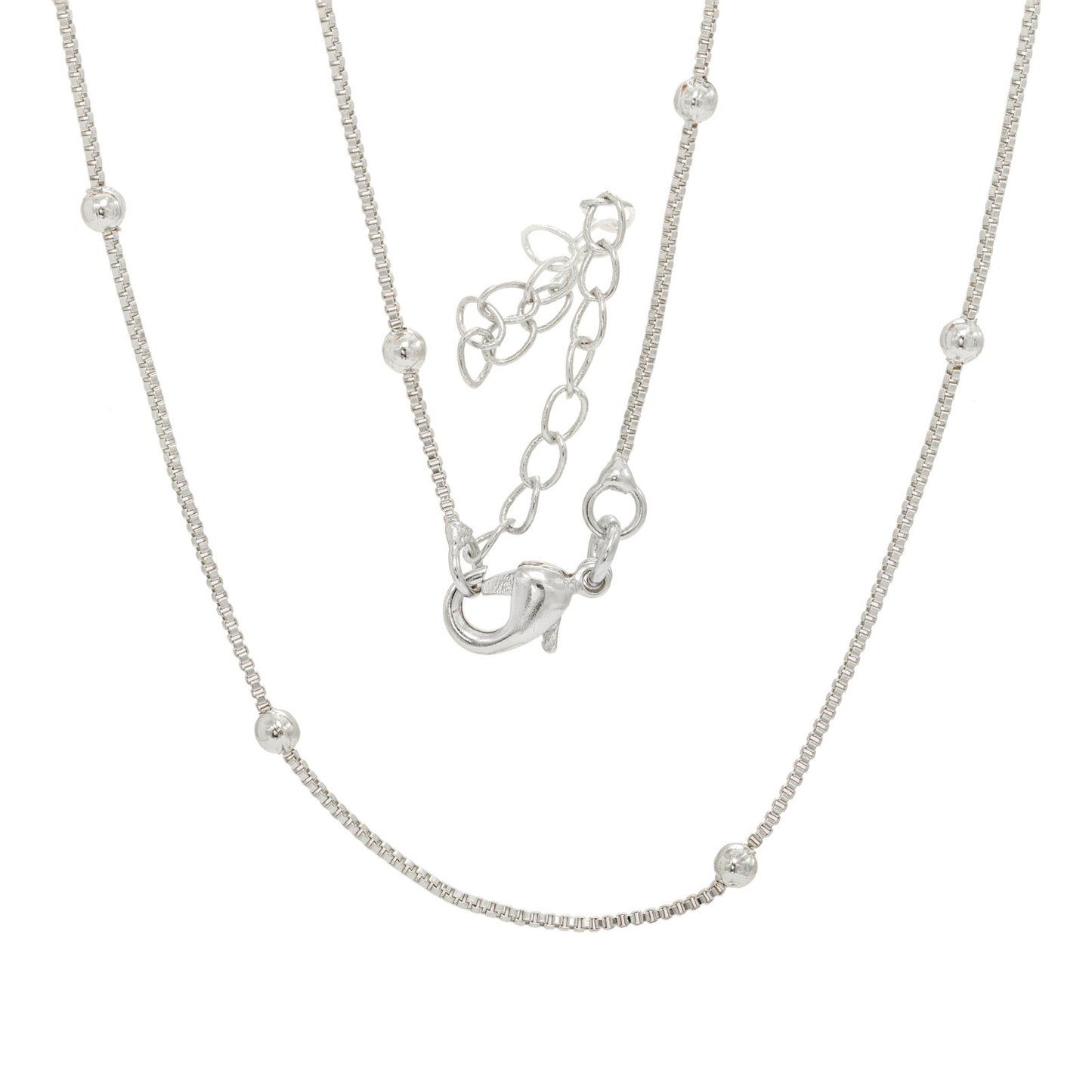 LITTLE BALLS NECKLACE | White Rhodium Plated - DIY11