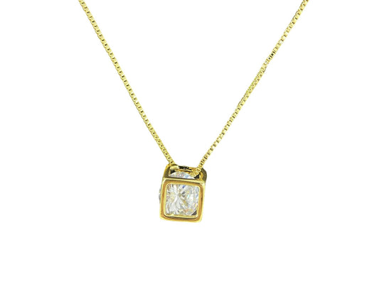 SQUARE STUD NECKLACE | 18K Gold Plated