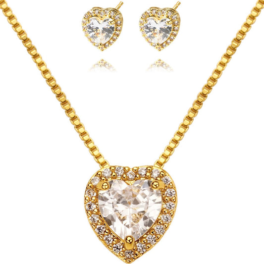 PRINCESS HEART SET | Double 18K Gold Plated