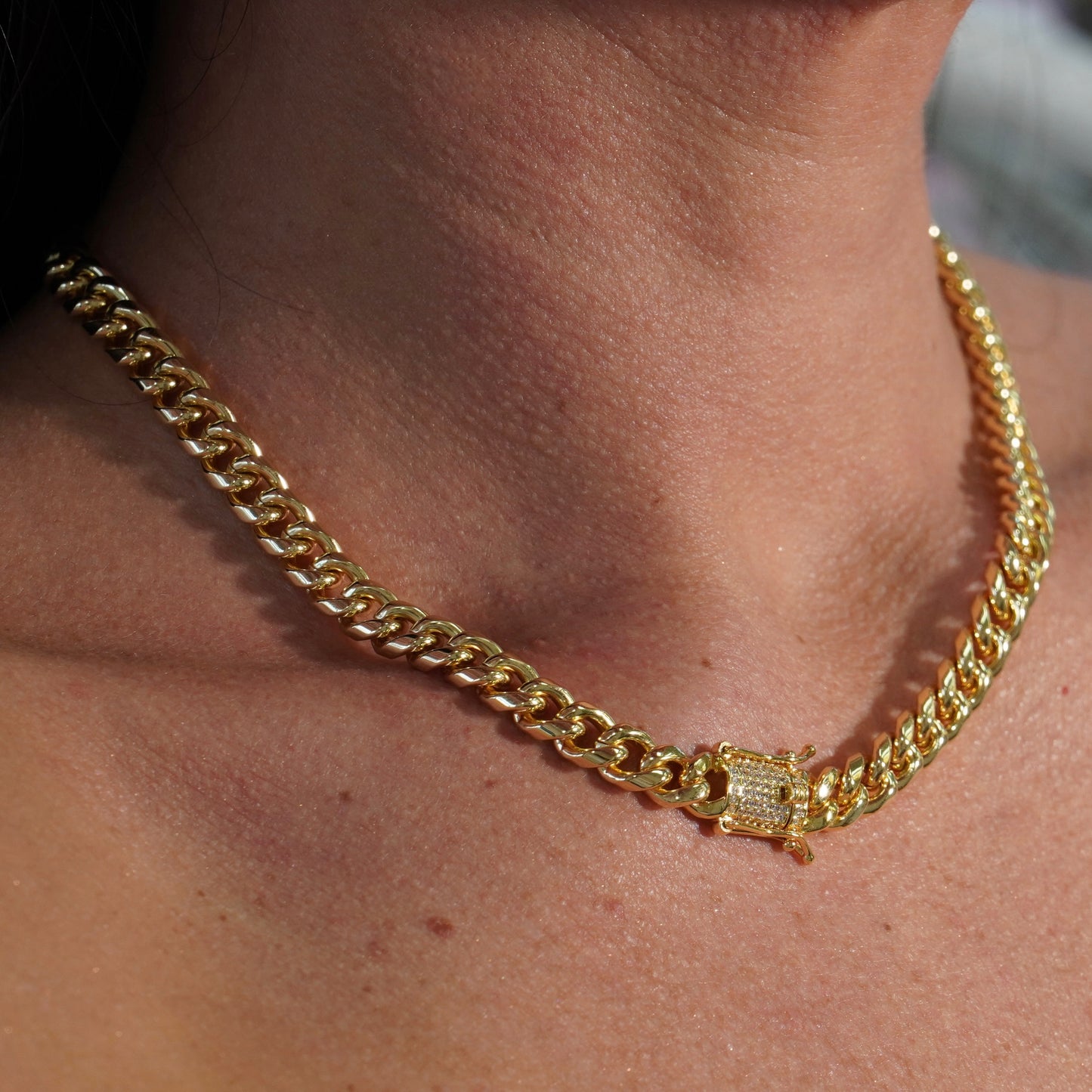 18 INCHES 8MM LINKS NECKLACE | 18K Gold Plated