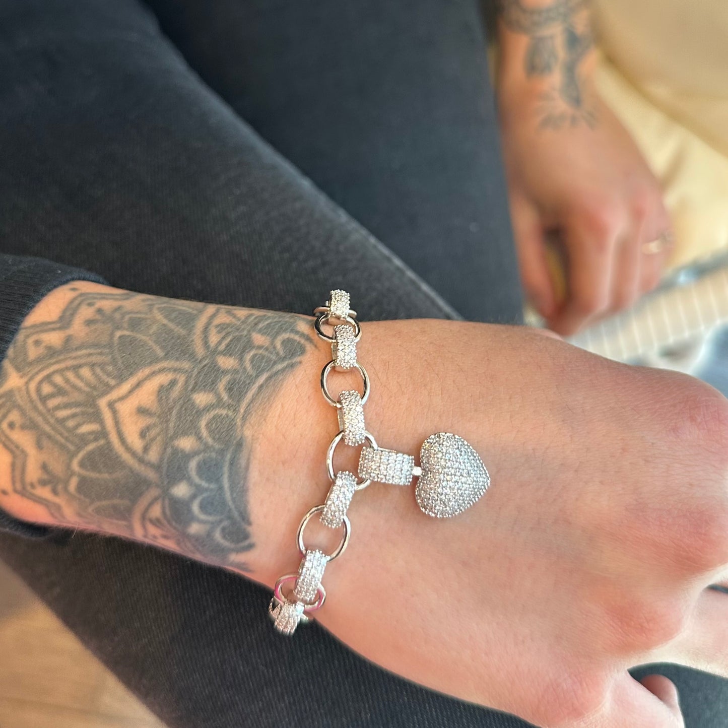 QUEEN HEART BRACELET | White Rhodium Plated