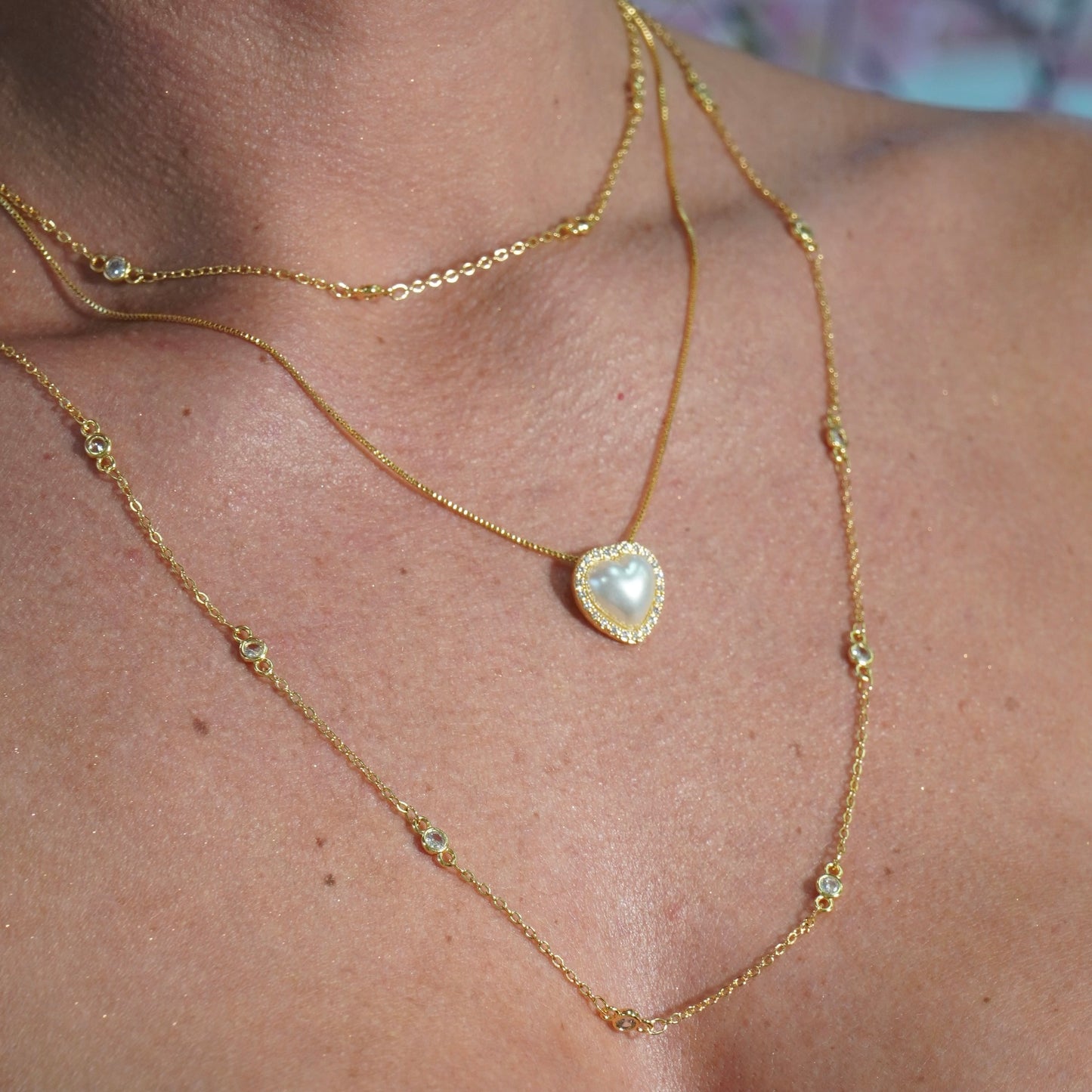 PEARL HEART NECKLACE | 18K Gold Plated