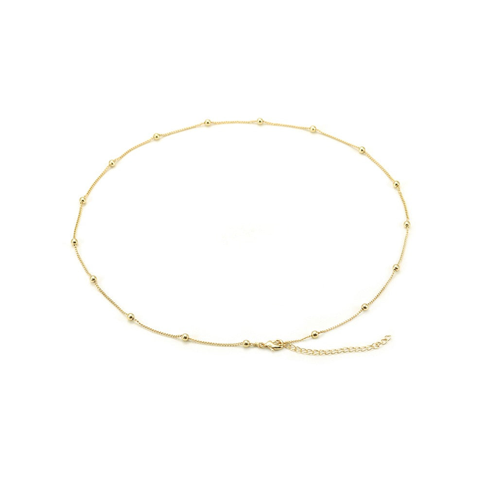 Little Balls Choker Necklace Chain 15"  Inches | 18k Gold Plated