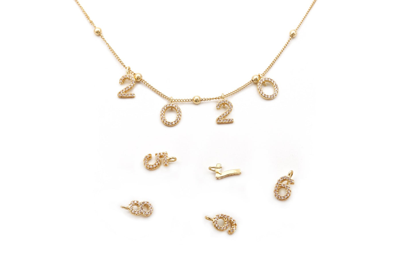 Numbers DIY pendants | A - Z | 18K Gold Plated