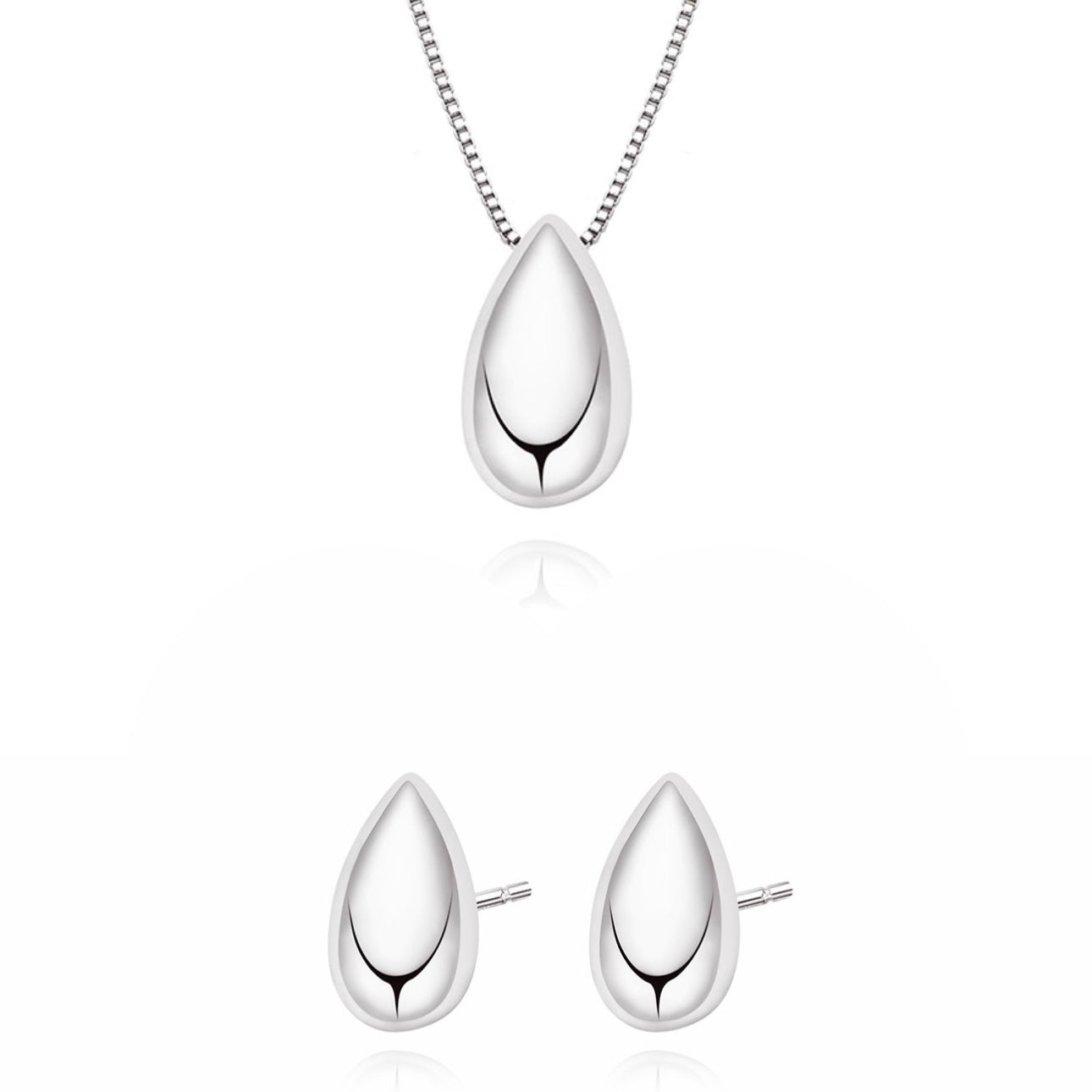 MINIMALIST DROP SET | White Rhodium Plated