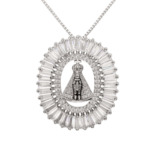 NOSSA SENHORA NECKLACE | White Rhodium Plated