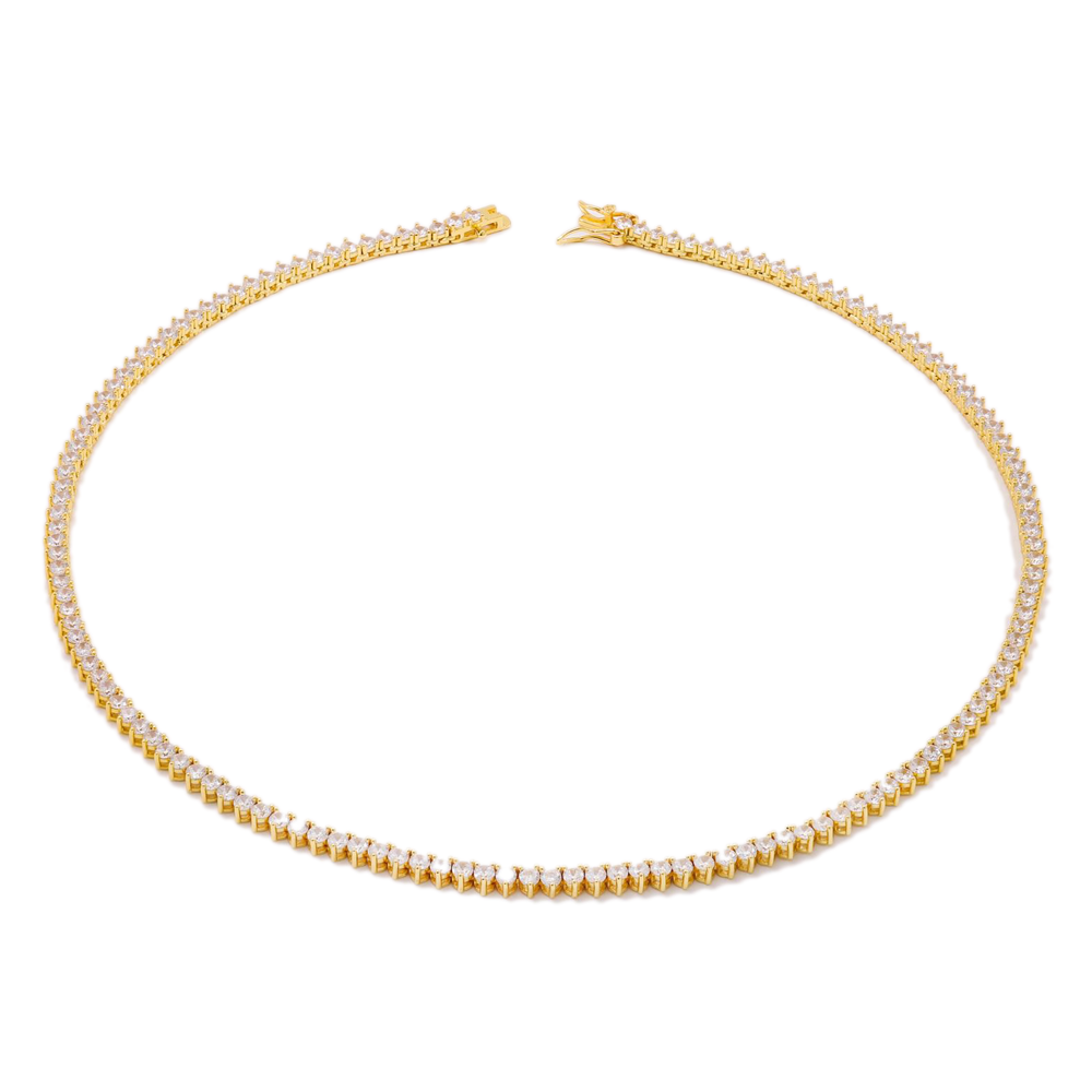 TENNIS CHAIN NECKLACE 16" AND 18" INCHES 3MM | 18K Gold Plated