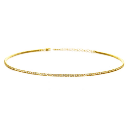 FLEXIBLE DIAMONDS CHOKER NECKLACE | 18K Gold Plated