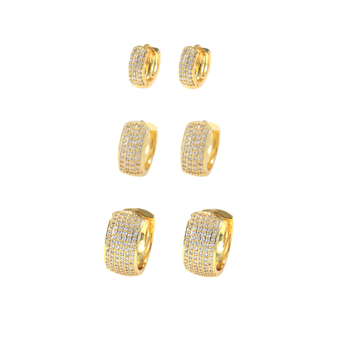 HOOPS TRIO EARRINGS  | Double 18K Gold Plated